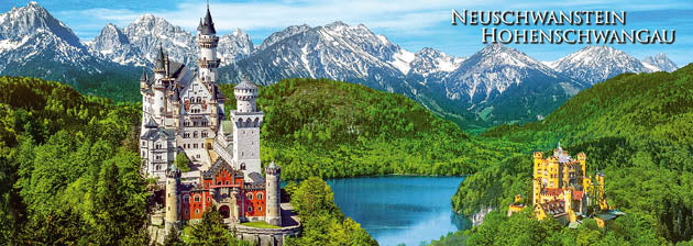 Magnet Schloss Neuschwanstein & Schloss Hohenschwangau – Germany Souvenir aus Bayern