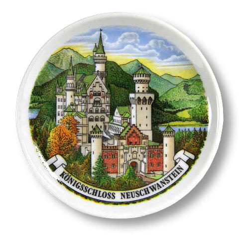 Untersetzer Schloss Neuschwanstein bunt – 10 cm | Allgäu Online Shop