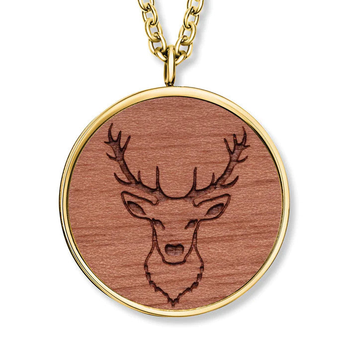 CRYSTALP Wooden Deer Kette