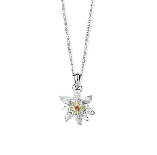 CRYSTALP Edelweiss Mini Kette – Elegante Alpenkette mit Kristallen | Allgäu Shopping