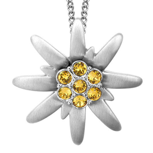 CRYSTALP Heidi Edelweiss Halskette – Eleganter Alpenschmuck