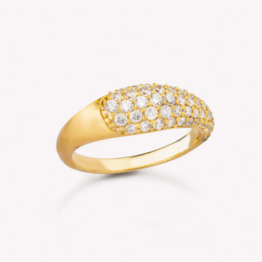 byBiehl Ring Gold-Ocean Flow Sparkle 14K vergoldetes Sterlingsilber