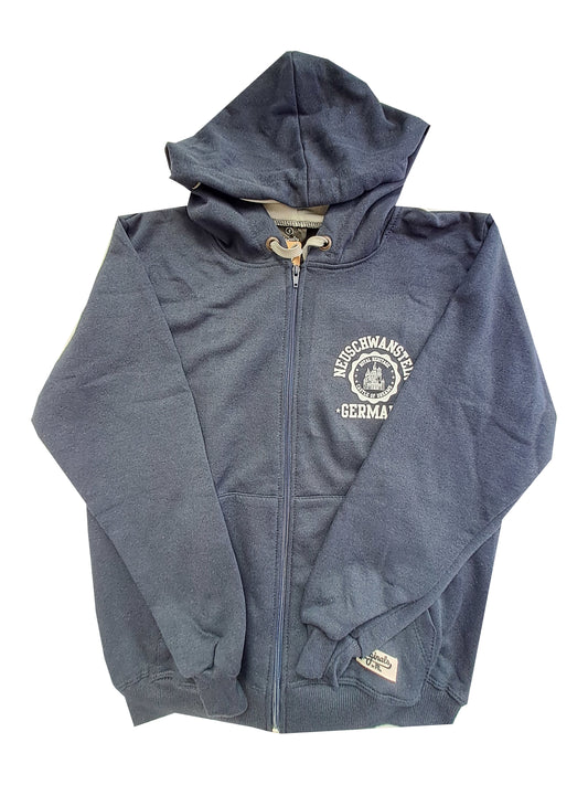 Hoodie Zip Schloss Neuschwanstein Marino