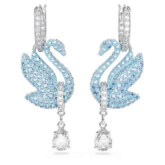 SWAROVSKI Iconic Swan Ohrringe mit Schwanenmotiv & eisblauen Kristallen – Schnell zugreifen!