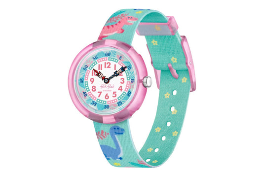 Flik Flak Armbanduhr DINO Party FBNP212 – Bunte Kinderuhr für Abenteuerlustige