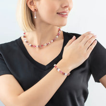 Lade das Bild in den Galerie-Viewer, COEUR DE LION Elegante Halskette in Pink mit Bergkristall und Swarovski Kristallen – Edelstahl Roségold
