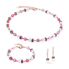 Lade das Bild in den Galerie-Viewer, COEUR DE LION Elegante Halskette in Pink mit Bergkristall und Swarovski Kristallen – Edelstahl Roségold
