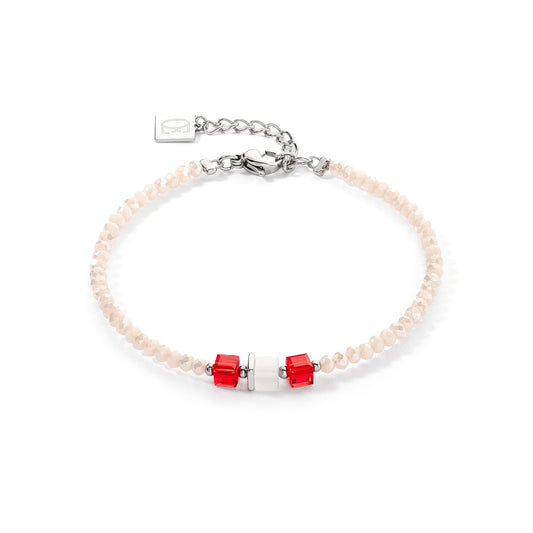 COEUR DE LION Armband Weiß-Rot