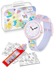 Lade das Bild in den Galerie-Viewer, Flik Flak Kinderuhr-Set - Kinder Armbanduhr Color in Pastel mit Geschenkbox FBNP231
