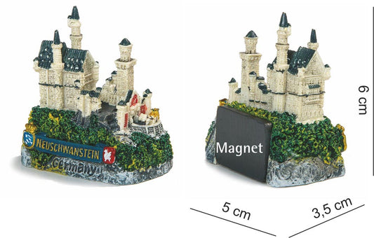 Schloss Neuschwanstein Modell Mini mit Pferdekutsche und Schwan