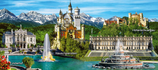 Magnet Königsschlösser – Germany Souvenir mit Neuschwanstein, Hohenschwangau, Linderhof & Herrenchiemsee