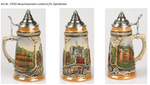 Lade das Bild in den Galerie-Viewer, Krug Rustika 250 ml mit Spitzdeckel – Schloss Neuschwanstein Motiv, Traditionell &amp; Einzigartig
