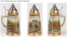 Lade das Bild in den Galerie-Viewer, Krug Rustika 500 ml mit Spitzdeckel – Schloss Neuschwanstein Motiv, Traditionell &amp; Einzigartig
