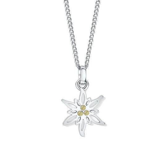 CRYSTALP Halskette Simone Edelweiss – Elegante Halskette mit Edelweiss-Anhänger | Allgäu Shopping