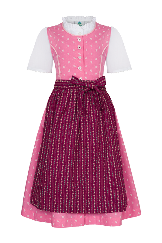 Dirndl Rosa mit Blümchen Bayerische Tracht für Kinder und Teenager