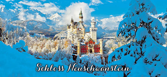 Magnet Schloss Neuschwanstein Winter Panorama quer