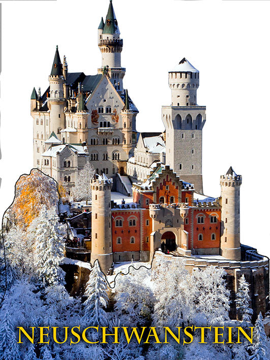 Magnet 2D Schloss Neuschwanstein Winter Romantisch