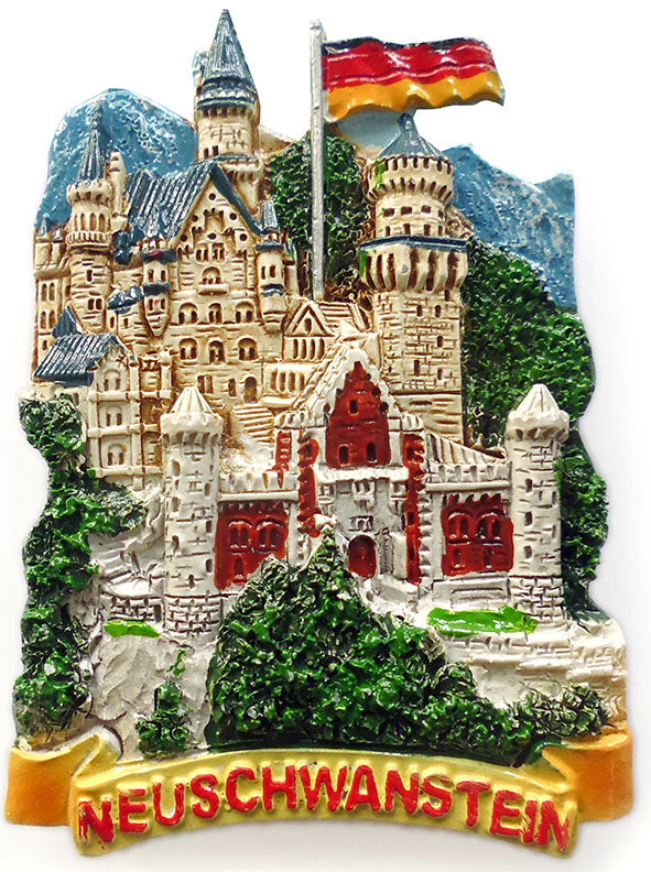 Magnet Schloss Neuschwanstein mit Deutschland Fahne