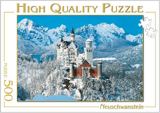 Puzzle Schloss Neuschwanstein Winter quer 500 Teile