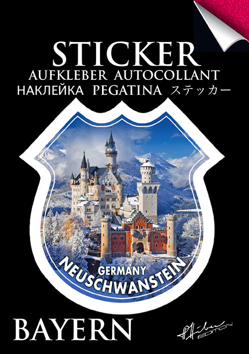 Sticker - Aufkleber Schloss Neuschwanstein Winter Herrlich