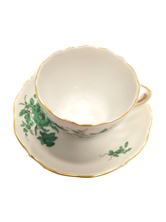 Meissen Mokka-Tasse Kupfer grün