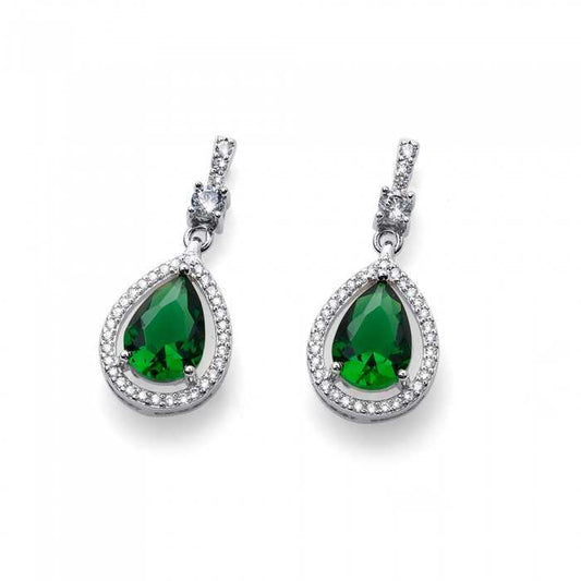 Earring State 925AG Grün Elegant Damenschmuck