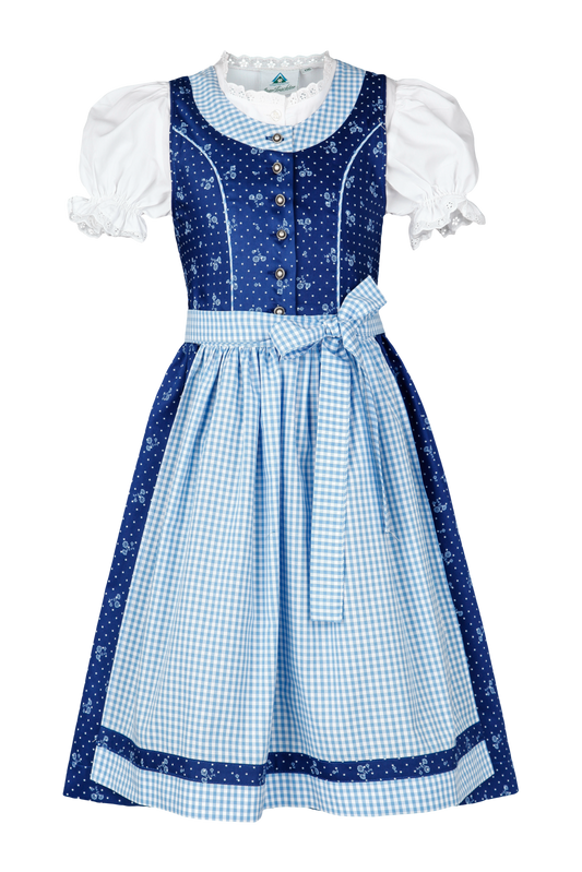 Dirndl blau mit blauer Schürze